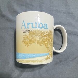 Starbucks Aruba Mug - White, Gold, and Blue Collectors Series